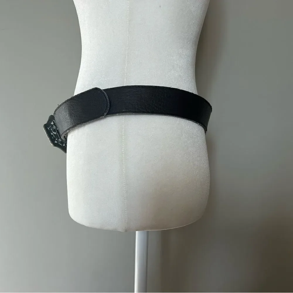 Women’s Brown Southwestern Silver Buckle Statement Belt Festival Size 39 inches